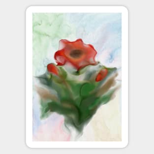 Poppy flower - botanical print Sticker